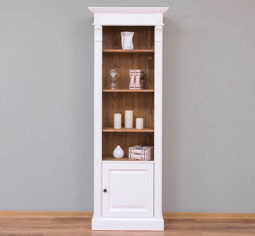 Schlanker Bücherschrank mit 3 Einlegeböden | Aktenschrank - Weiß | Pinie