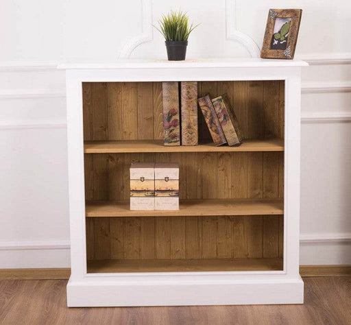 Kleines Bücherregal aus Massivholz im Landhausstil - in verschiedenen Farben #1 - Weiß | Pinie