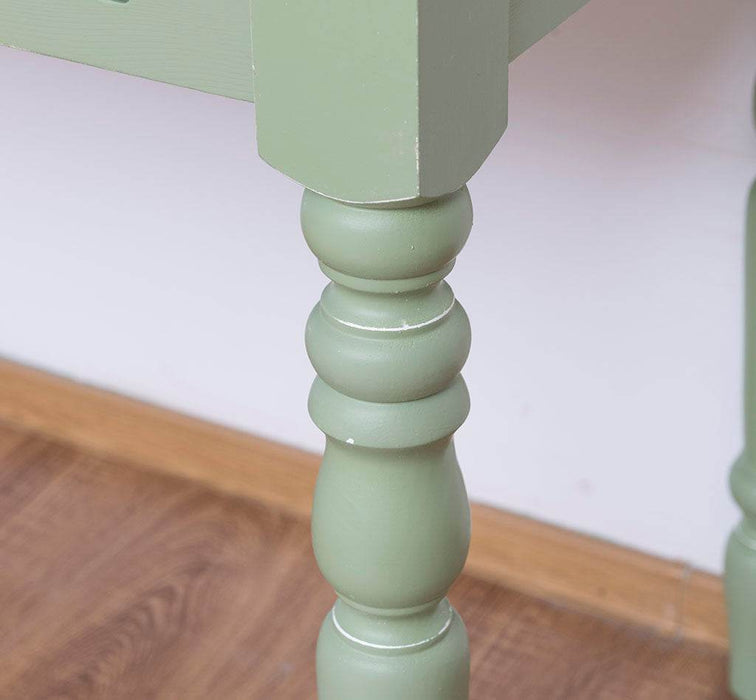 Konsolentisch aus Massivholz | Vintage Schreibtisch mit 2 Schubladen - Vintage - Weiß