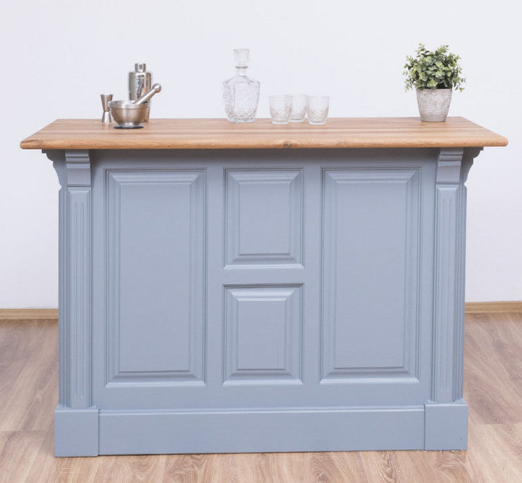 Landhaus Bartresen aus Massivholz - Minibar freistehend mit Eichenplatte