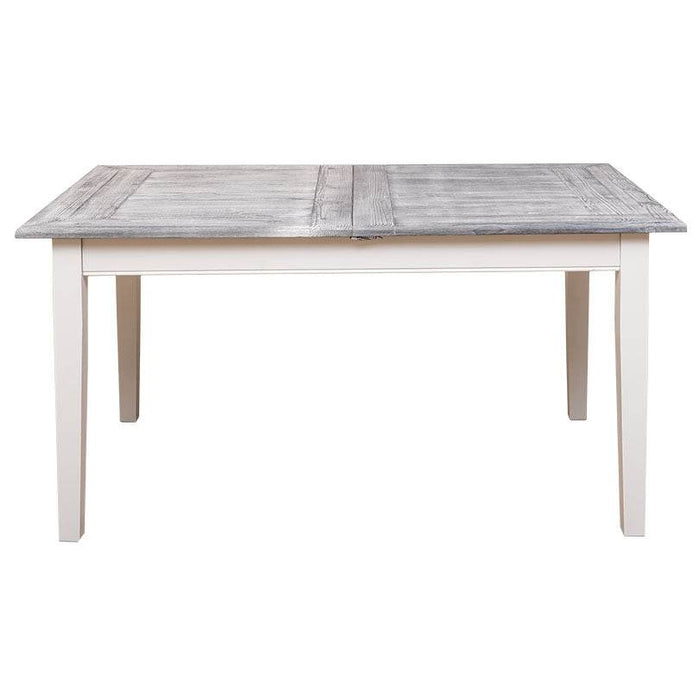 Ausziehbarer Esstisch aus Massivholz im Landhausstil - 160 /220 x 90 x78 - Grau | weiß