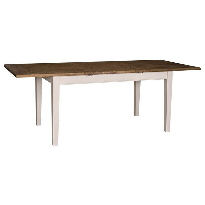 Ausziehbarer Esstisch aus Massivholz im Landhausstil - 160 /220 x 90 x78 - Grau | weiß