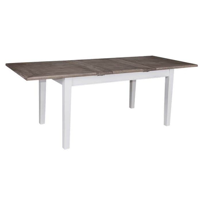 Ausziehbarer Esstisch aus Massivholz im Landhausstil - 160 /220 x 90 x78 - Grau | weiß