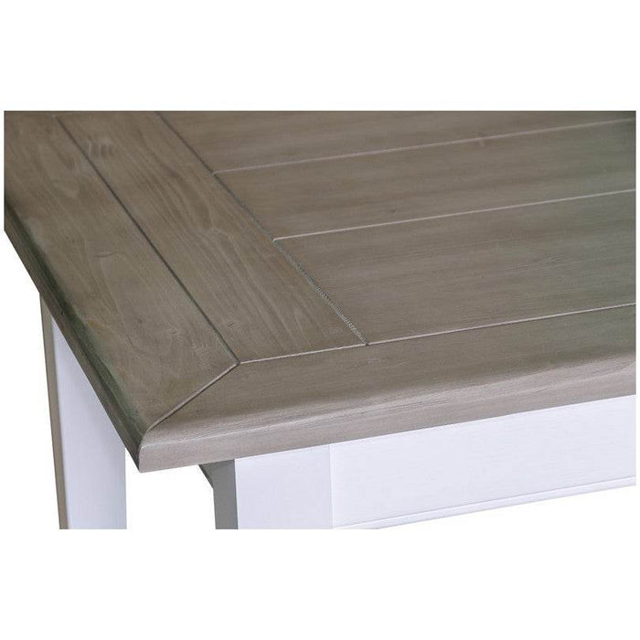 Ausziehbarer Esstisch aus Massivholz im Landhausstil - 160 /220 x 90 x78 - Grau | weiß