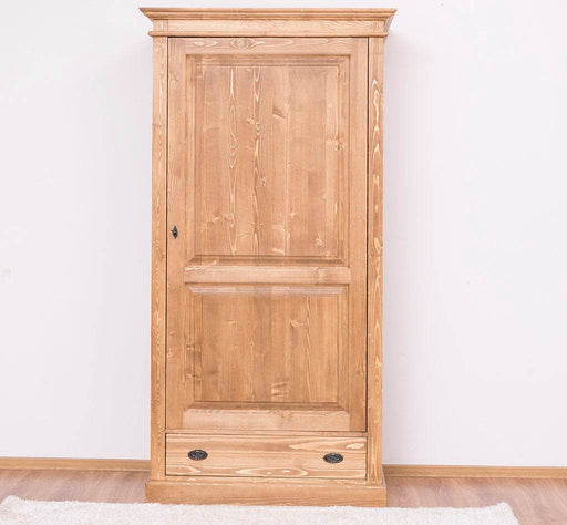 Kleiderschrank aus Massivholz mit Schublade - Pinie