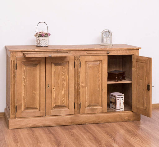Kommode aus Massivholz | Sideboard mit vier Türen - Pinie | gewachst
