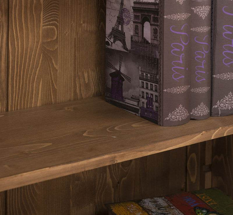 Großer Bücherschrank aus Massivholz mit externem Verschlusssystem | Vitrine | 4-türig - Weiß