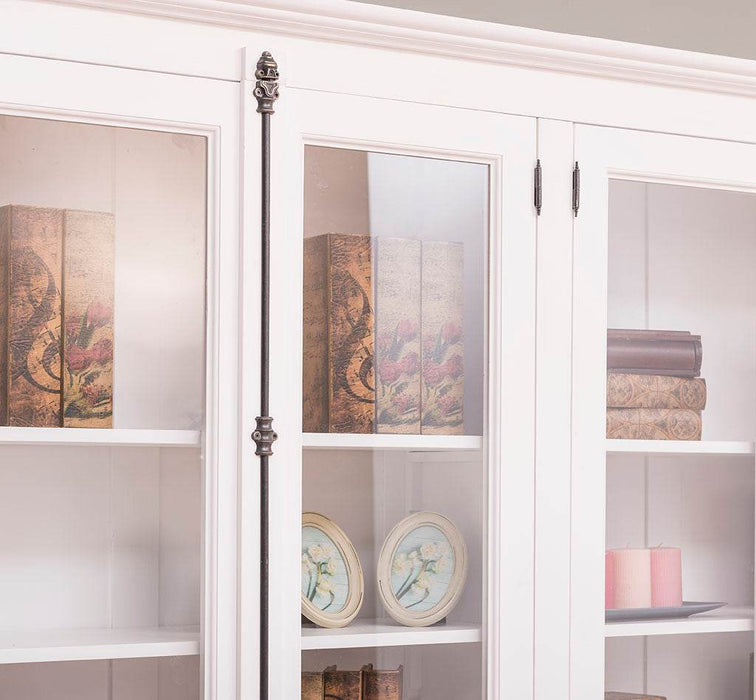 Großer Bücherschrank aus Massivholz mit externem Verschlusssystem | Vitrine | 4-türig - Weiß