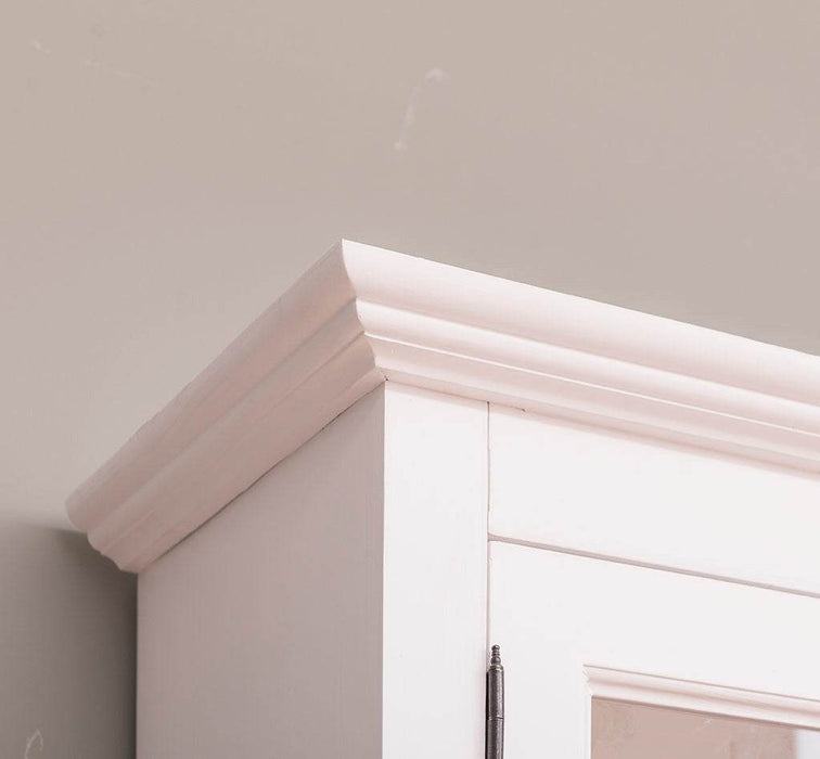 Großer Bücherschrank aus Massivholz mit externem Verschlusssystem | Vitrine | 4-türig - Weiß
