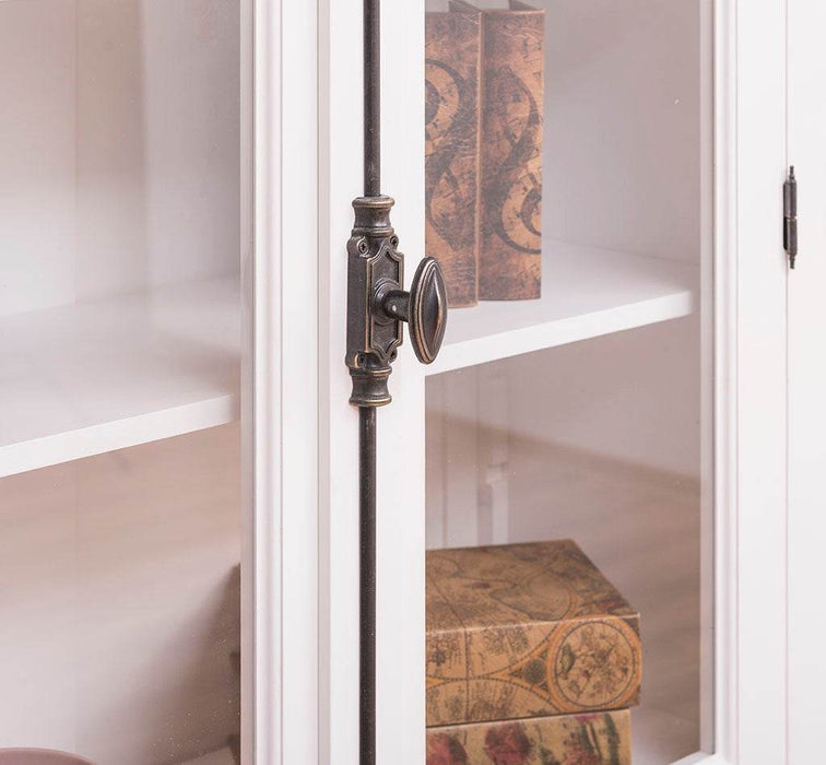 Großer Bücherschrank aus Massivholz mit externem Verschlusssystem | Vitrine | 4-türig - Weiß