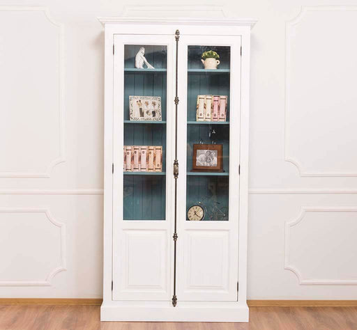 Landhausstil Büchervitrine aus Massivholz in verschiedenen Farben - Vintage Bücherschrank - Pinie | gewachst