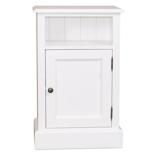 Nachttisch Beistelltisch aus Massivholz mit Schranktür und offenem Fach -