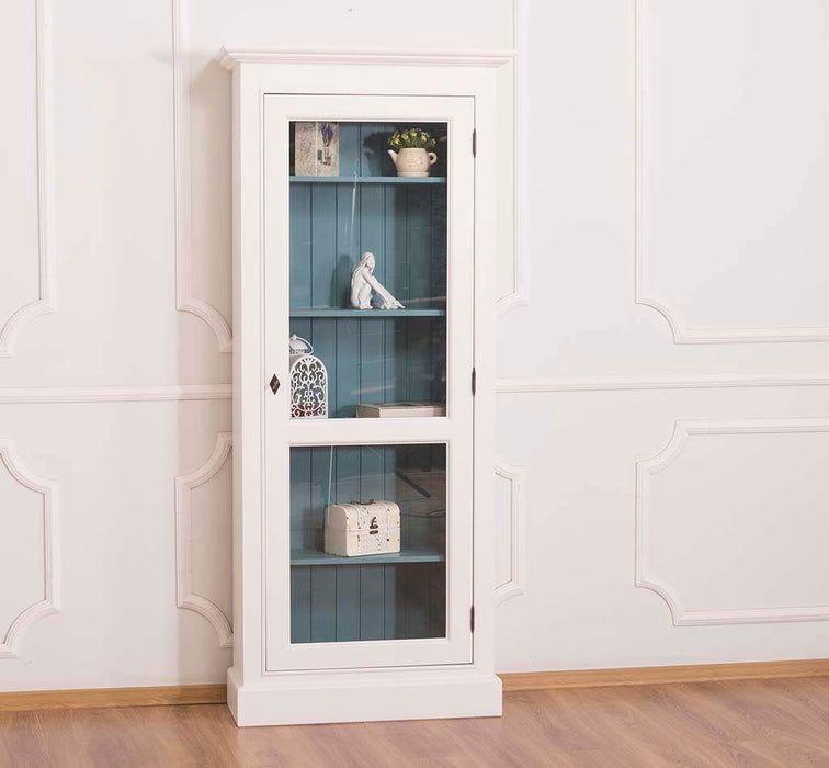 Schmaler Vitrinenschrank - in verschiedenen Farben - Blau