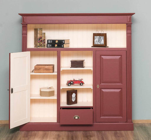 Wohnschrank im Landhausstil aus Massivholz in verschiedenen Farben - Rot