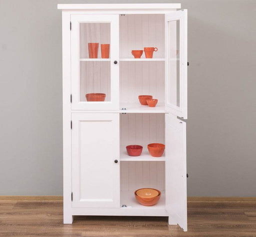 Küchenschrank aus Massivholz im Landhausstil - Weiß