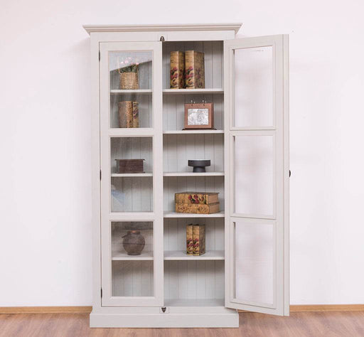 Massiver Schaukasten mit externem Verschlusssystem | Bücherregal | Vitrine - Beige