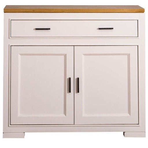 Sideboard aus Massivholz mit Doppeltür und Schublade - Weiß - Pinie