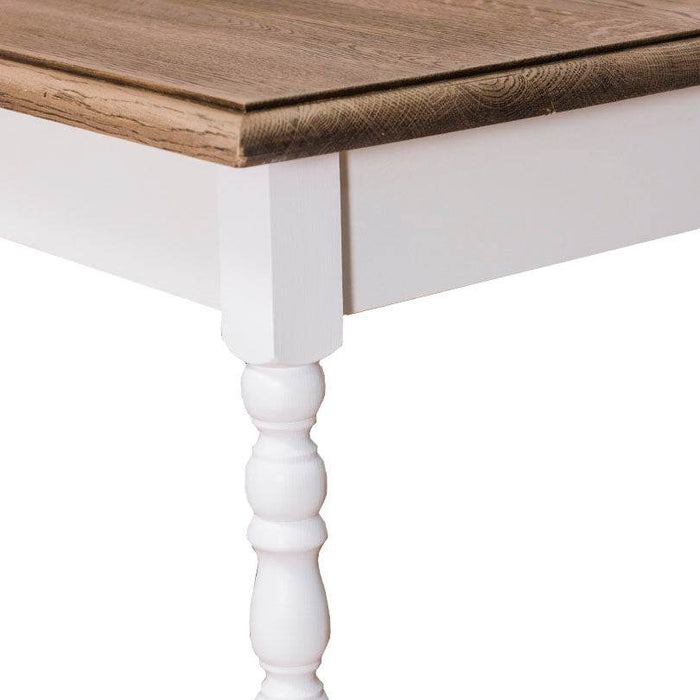 Esstisch aus Massivholz in verschiedenen Größen - 80 x 80 x 78 / Weiß | Eiche gewachst