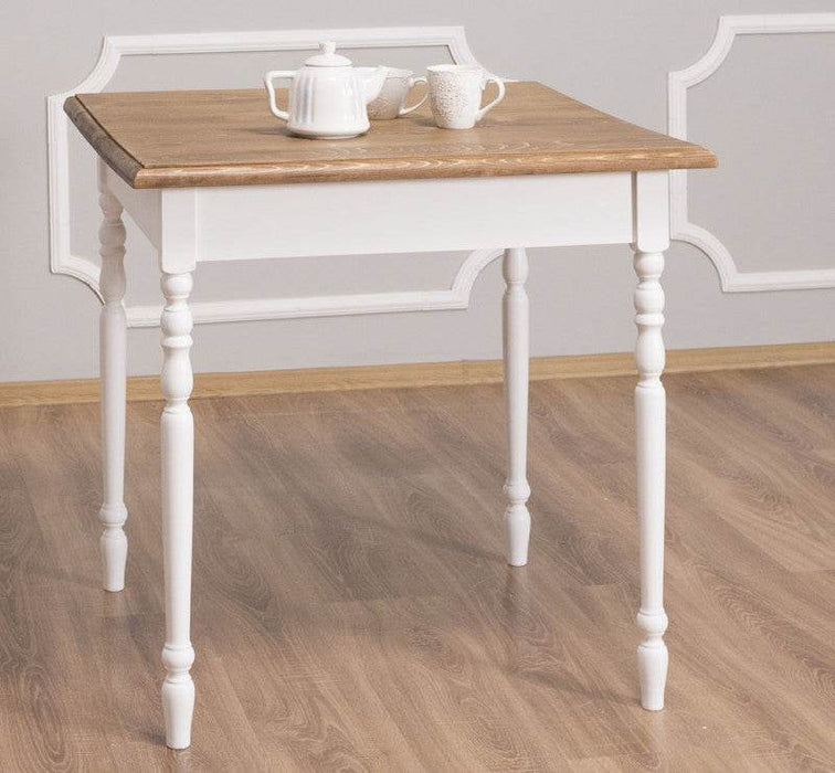 Esstisch aus Massivholz in verschiedenen Größen - 80 x 80 x 78 / Weiß | Eiche gewachst