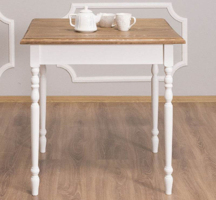 Esstisch aus Massivholz in verschiedenen Größen - 80 x 80 x 78 / Weiß | Eiche gewachst