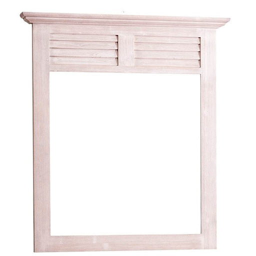 Landhaus Spiegel mit Holzrahmen - Weiß