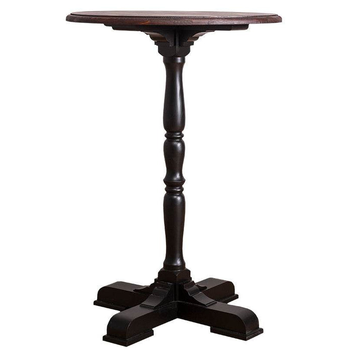 Runder Stehtisch aus Massivholz im Landhausstil - Pinienholz