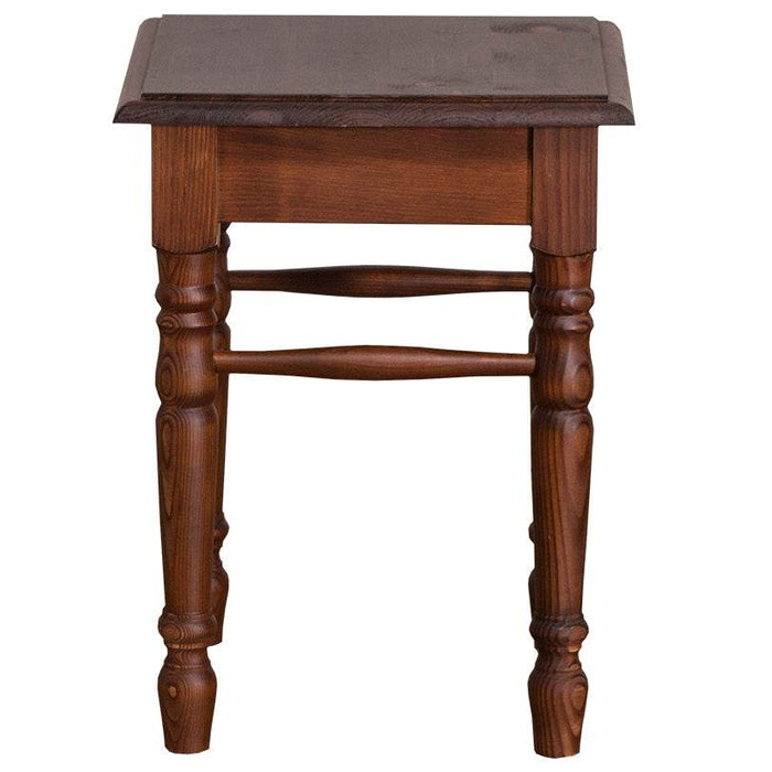 Hocker aus Massivholz mit gedrechselten Beinen - Vintage Grün