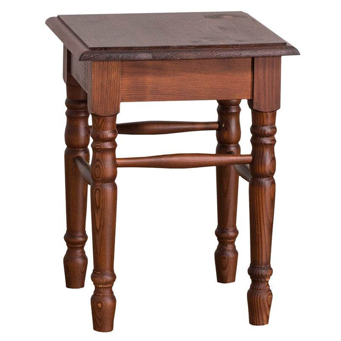 Hocker aus Massivholz mit gedrechselten Beinen - Vintage Grün