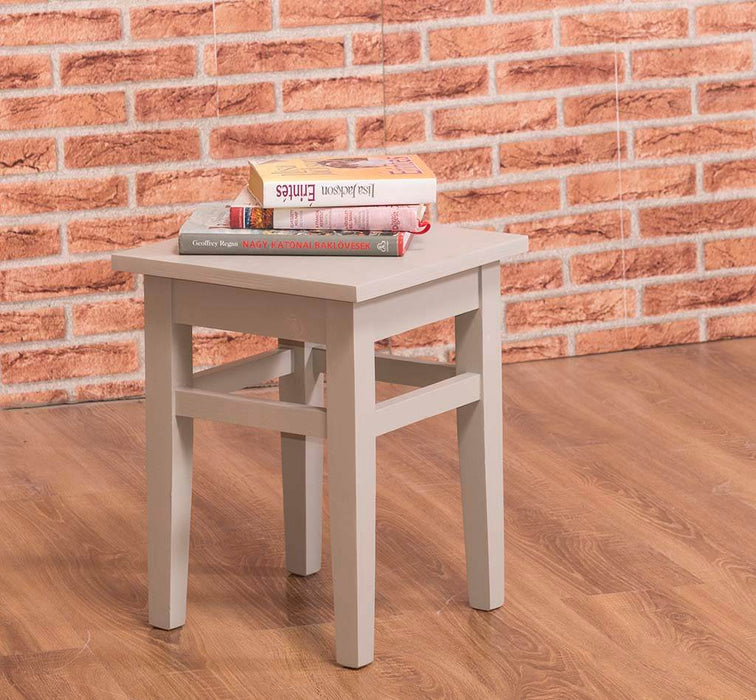 Hocker aus Massivholz - Taupe