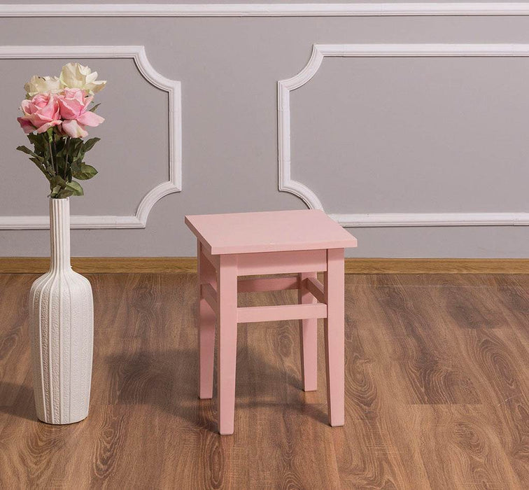 Hocker aus Massivholz - Rosa