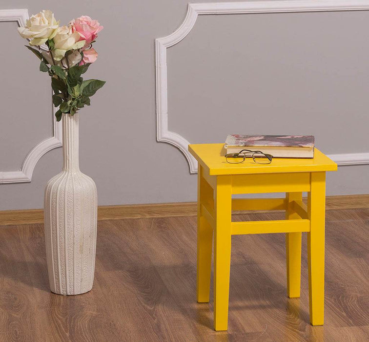 Hocker aus Massivholz - Taupe