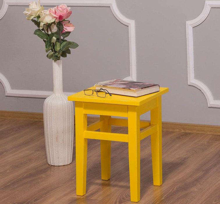 Hocker aus Massivholz - Taupe