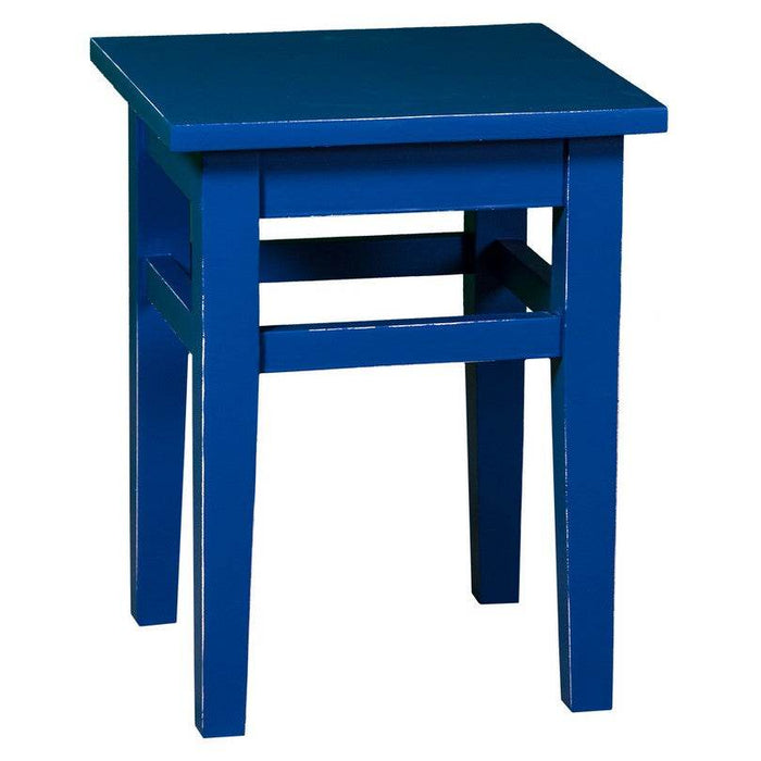 Hocker aus Massivholz - Vintage | blau