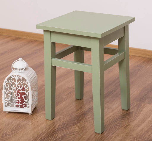 Hocker aus Massivholz in salbei -