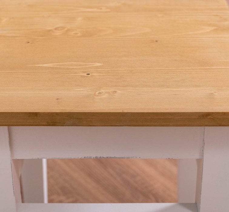 Hocker aus Massivholz mit Sitzfläche aus Eiche - Eiche | geölt | weiß