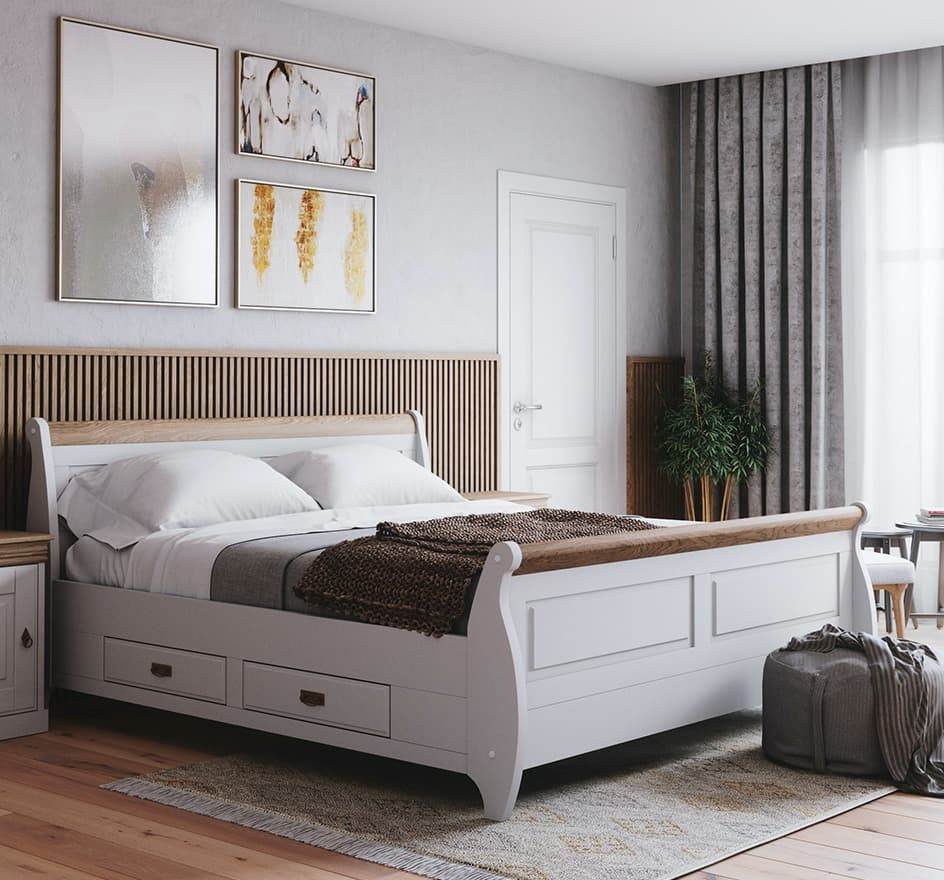 Bett Landhausstil - Massivholzmöbel-Becker