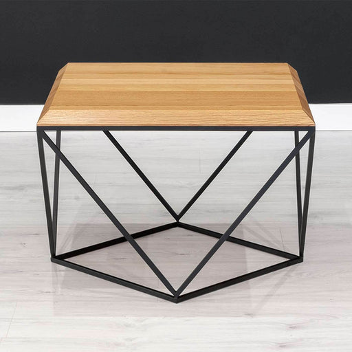 Industrial Couchtisch aus massiver Eiche | Quadratischer Kaffeetisch Arbor in verschiedenen Größen - 60 x 60 x 41