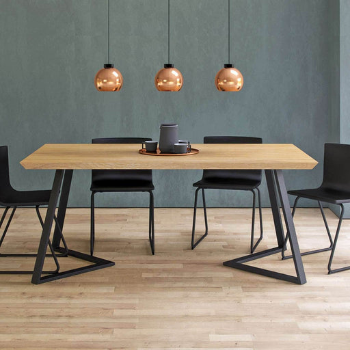 Industrial Esstisch aus massiver Eiche | Tisch Avil in verschiedenen Größen - 120 x 80 x 75
