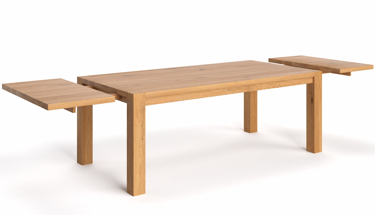 Ausziehbarer Esstisch aus massiver Eiche | Tisch Gustav in verschiedenen Größen