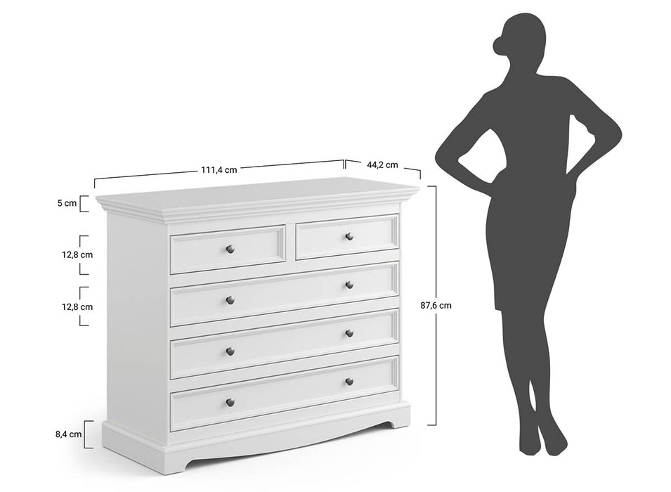 Kommode Belluno Elegante in Graphit | Sideboard mit 5 Schubladen