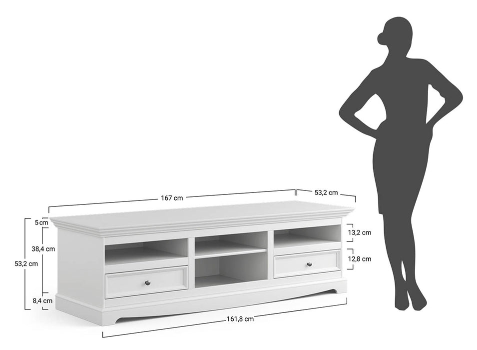 TV-Board Belluno Elegante in Graphit | Sideboard mit zwei Schubladen