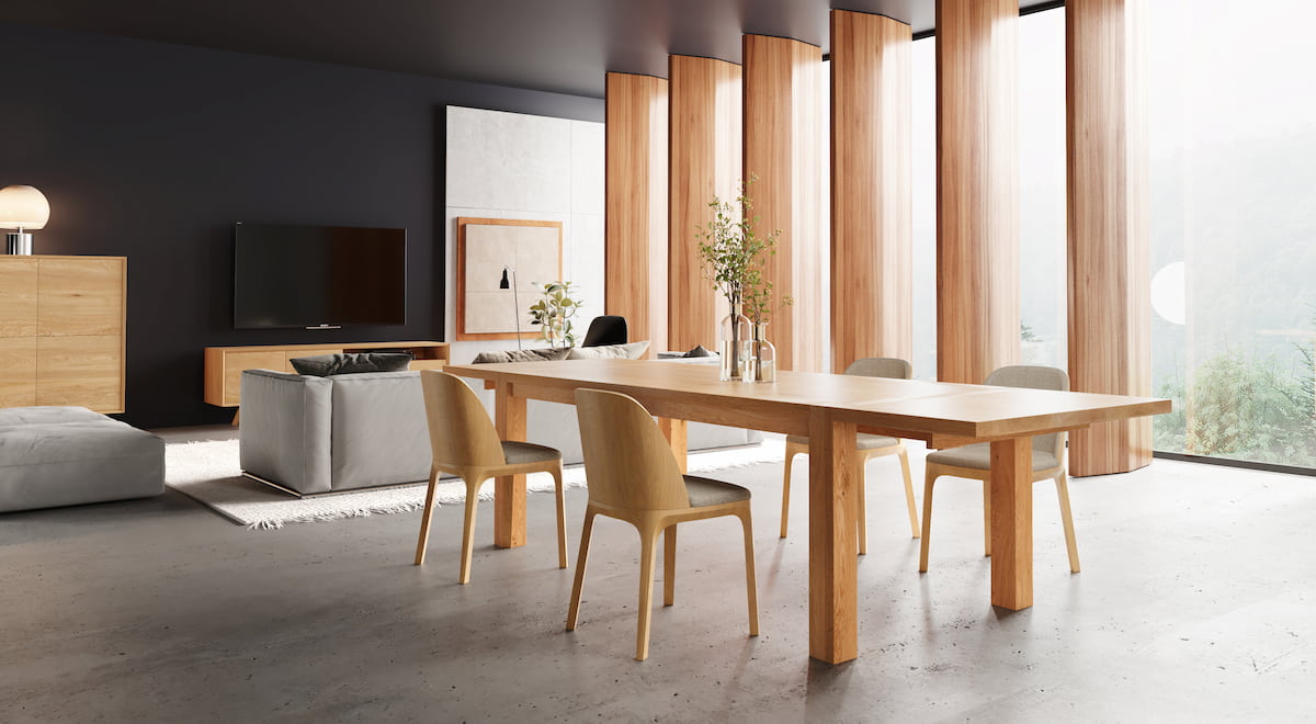 Ausziehbarer Esstisch aus massiver Eiche | Tisch Gustav in verschiedenen Größen