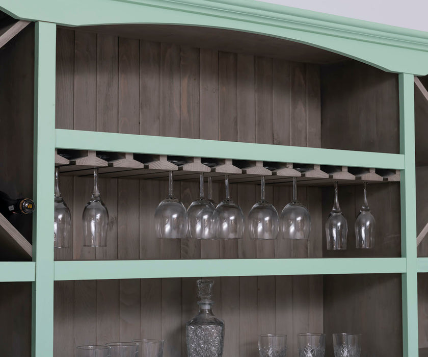 Großer Buffetschrank aus Massivholz | Wohnzimmerschrank mit Glashaltern und Weinfächern