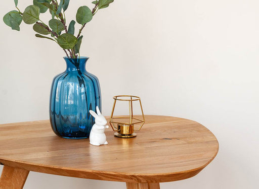 Minimalistischer Couchtisch aus massiver Eiche | Ovaler Beistelltisch Orbetello in zwei Größen - 69