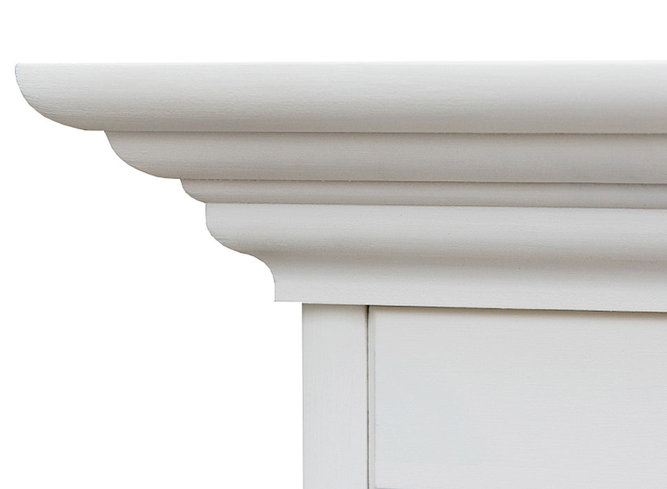 Schmale Standvitrine Belluno Elegante mit Glastür in Weiß