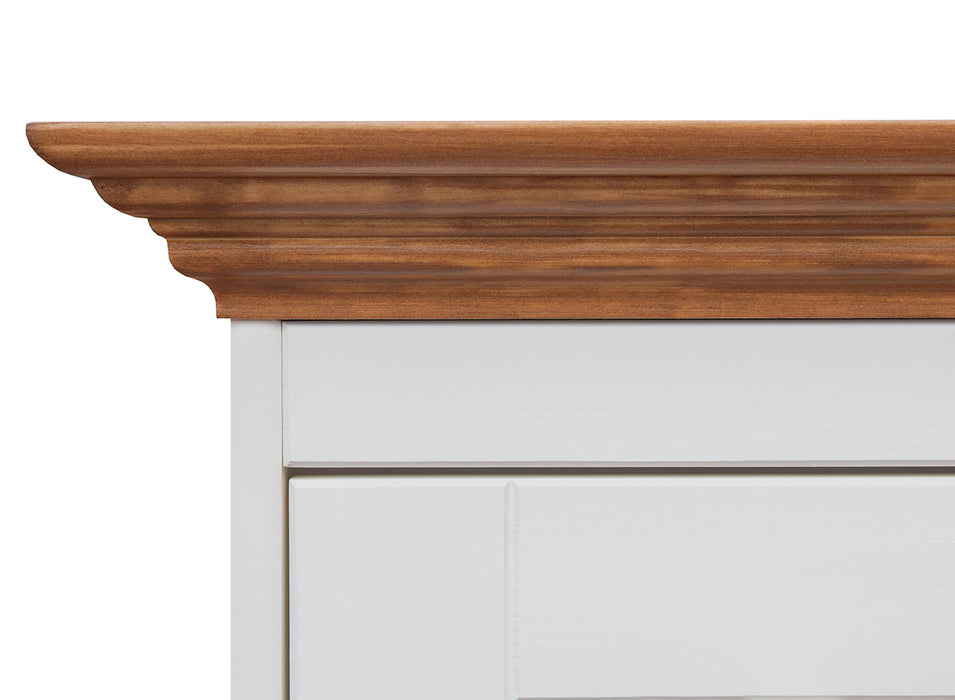 Große Kommode Belluno Elegante in Weiß | Sideboard mit drei Schubladen und Türen