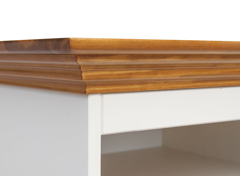 TV-Board Belluno Elegante in Weiß | Sideboard mit zwei Schubladen