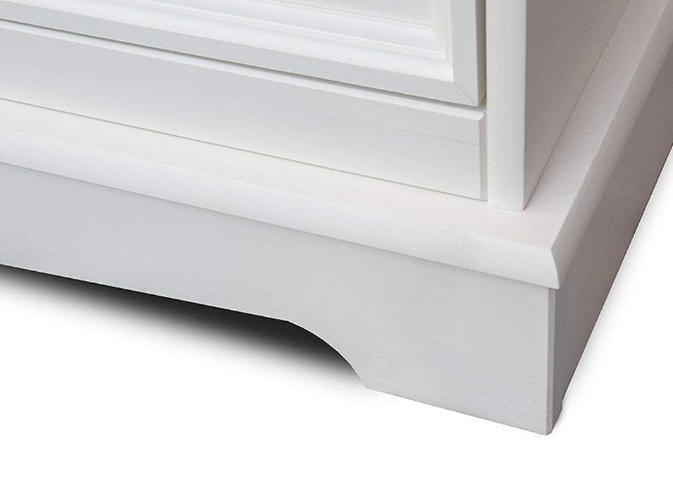 Schmale Standvitrine Belluno Elegante mit Glastür in Weiß