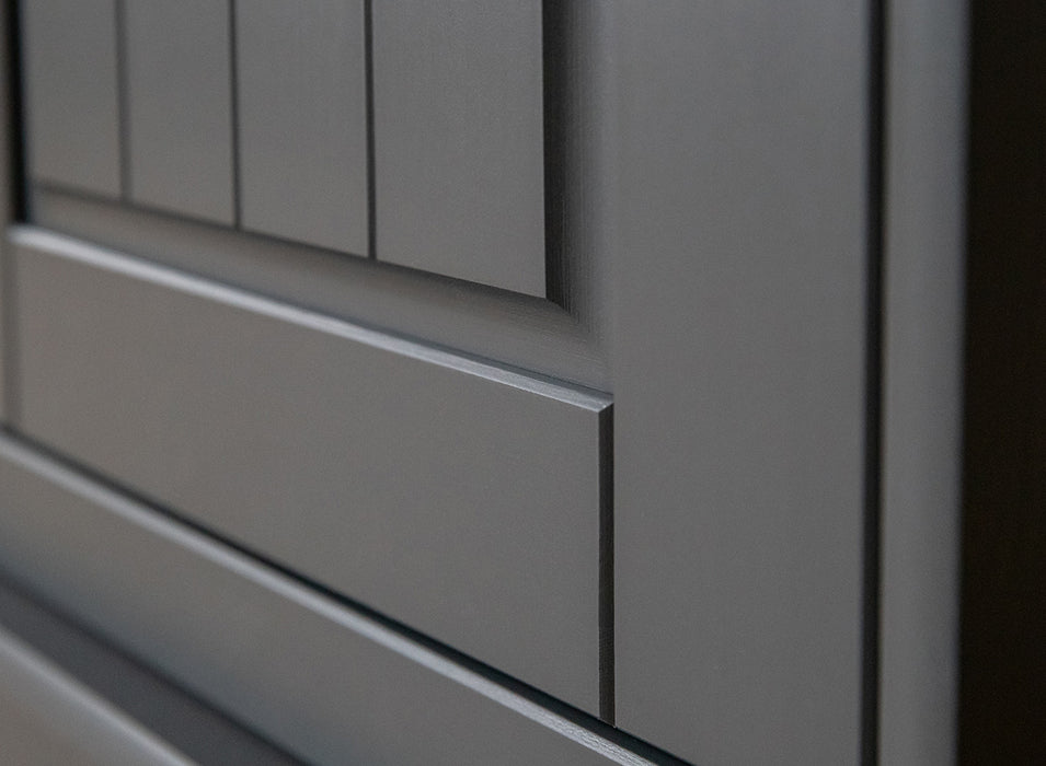 Kommode Belluno Elegante in Graphit | Sideboard mit drei Schubladen und Türen