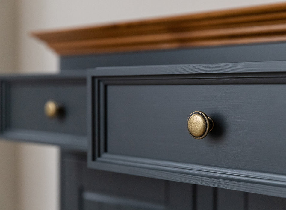 Kommode Belluno Elegante in Graphit | Sideboard mit drei Schubladen und Türen
